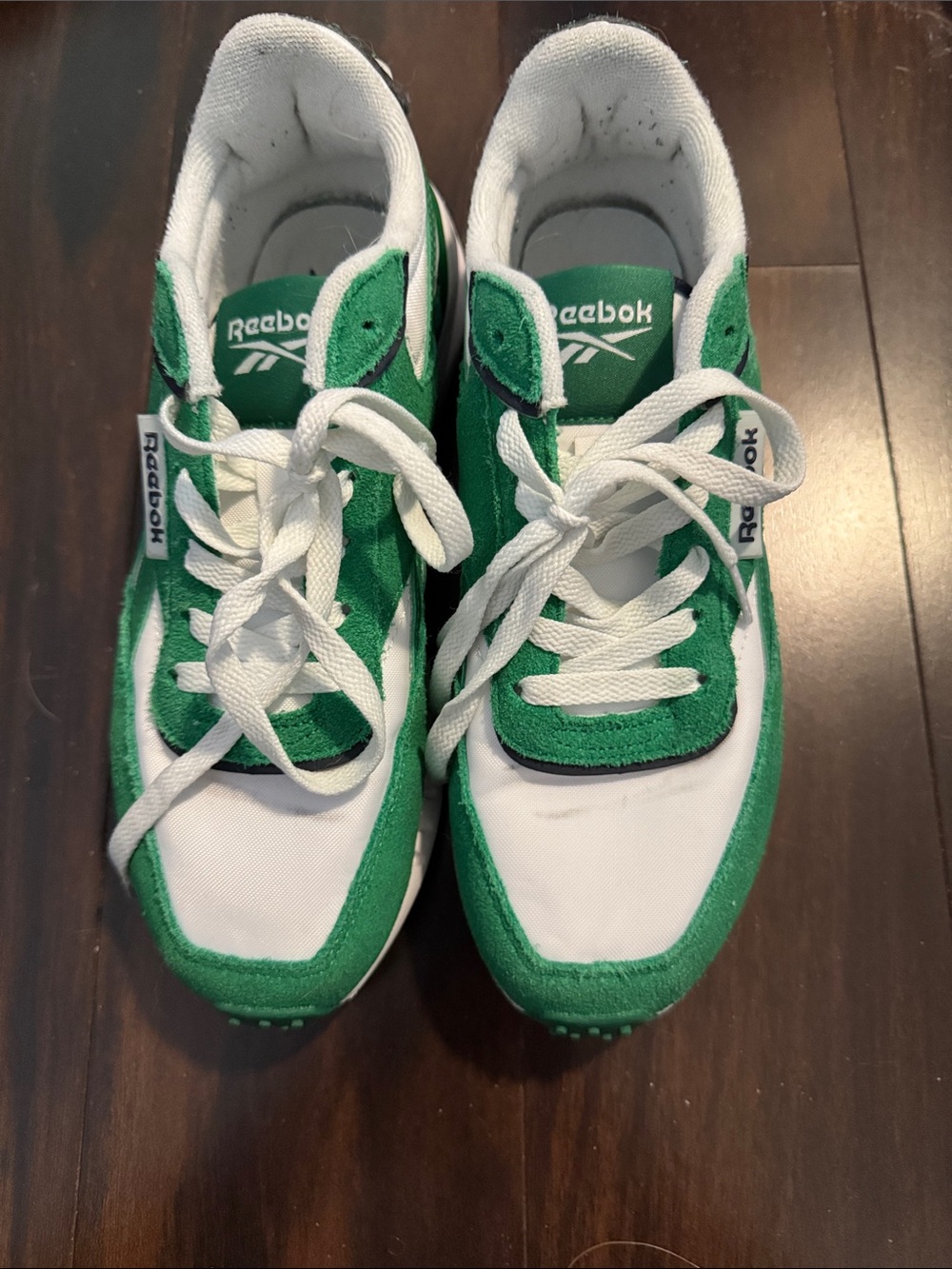Reebok Green and White Athletic Sneakers